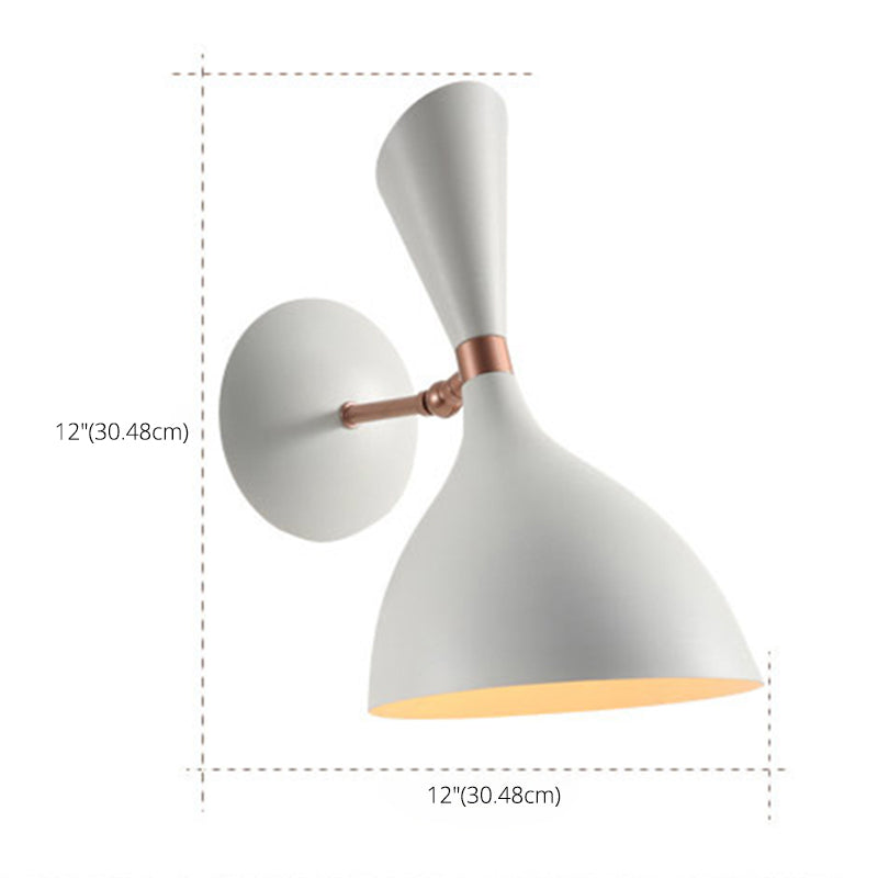 Nordic Macaron Double Cone-Shaped Wall Light Sconce Metallic Wall Light Fixtures for Bedroom