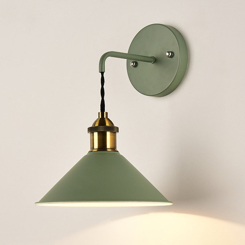 Macaron Cone Wall Sconce Lights Metallic Wall Sconce Lighting for Living Room