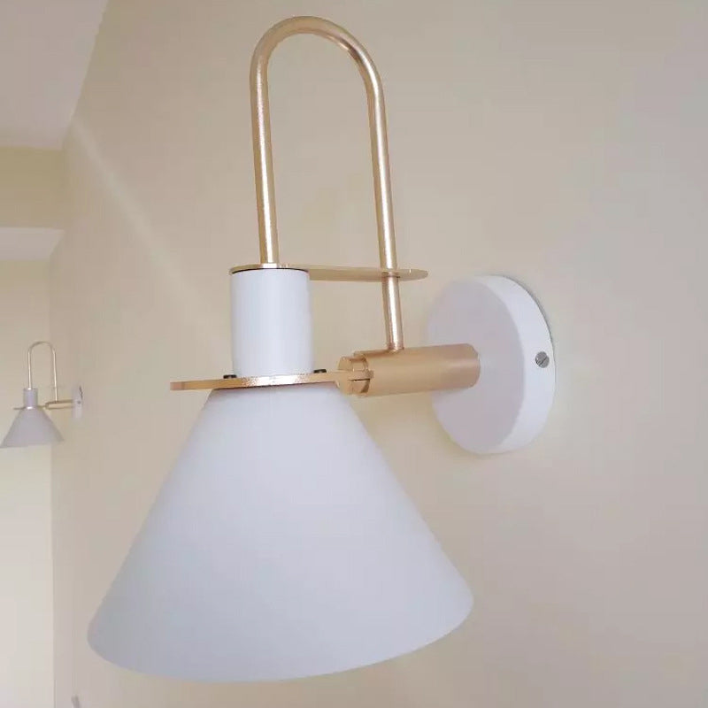 Contemporary Simplicity Conical Wall Mounted Lights Metallic Wall Mounted Lamp for Bedside