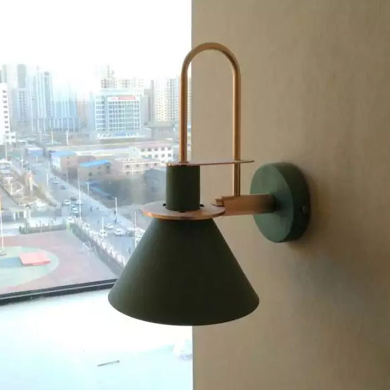 Contemporary Simplicity Conical Wall Mounted Lights Metallic Wall Mounted Lamp for Bedside