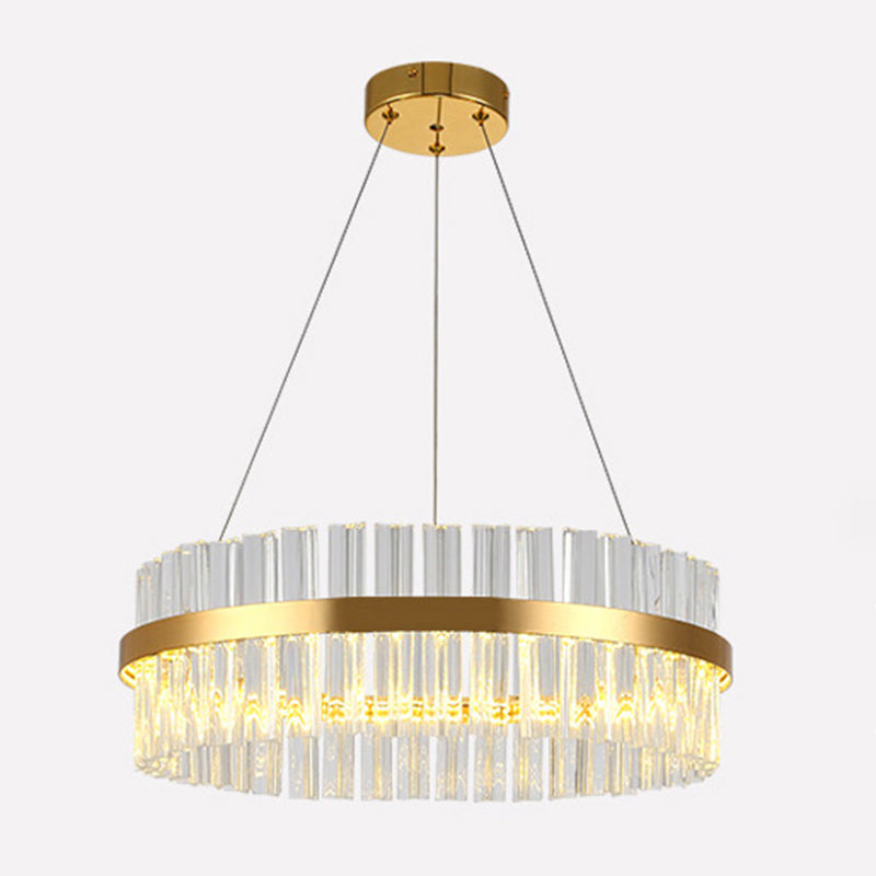 Lampada a sospensione rotonda in stile lussuoso leggero.