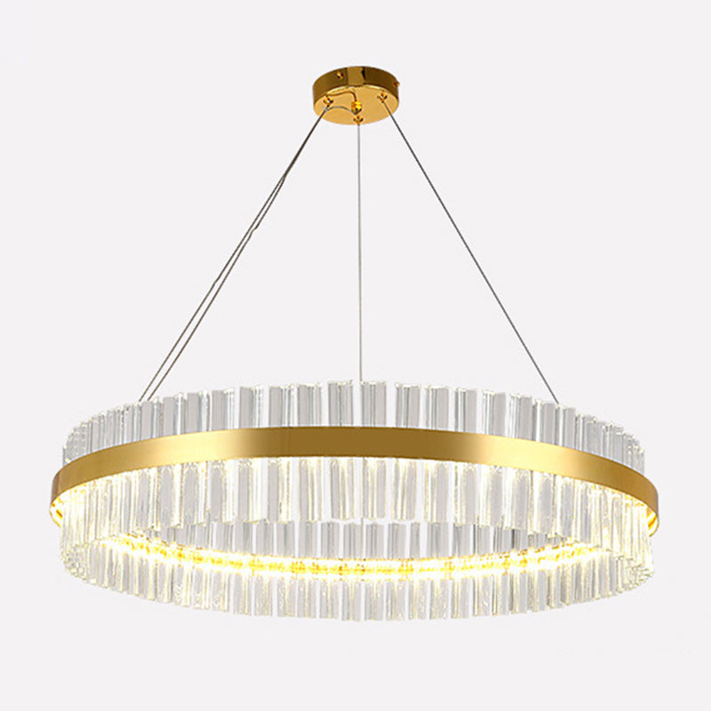 Lampada a sospensione rotonda in stile lussuoso leggero.