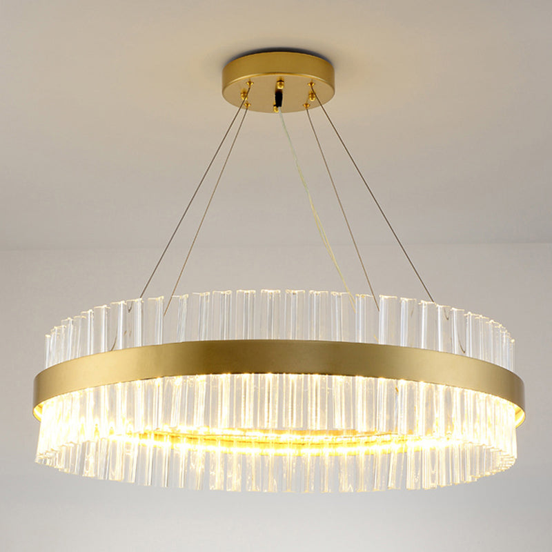 Lampada a sospensione rotonda in stile lussuoso leggero.