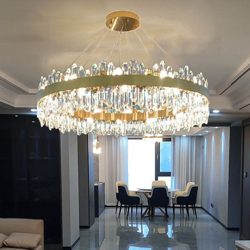 Light Luxury Style Round Hanging Pendant Lights Crystal Pendant