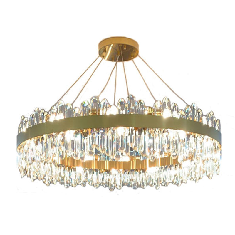 Light Luxury Style Round Hanging Pendant Lights Crystal Pendant
