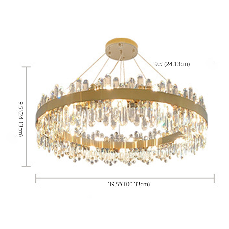 Luce a sospensione a sospensione in stile lusso leggero ciondolo cristallino