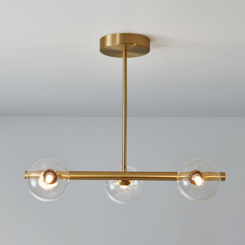 Glass Round Island Lighting Fixture Modern Chandelier Lighting Fixture for Dinning Room