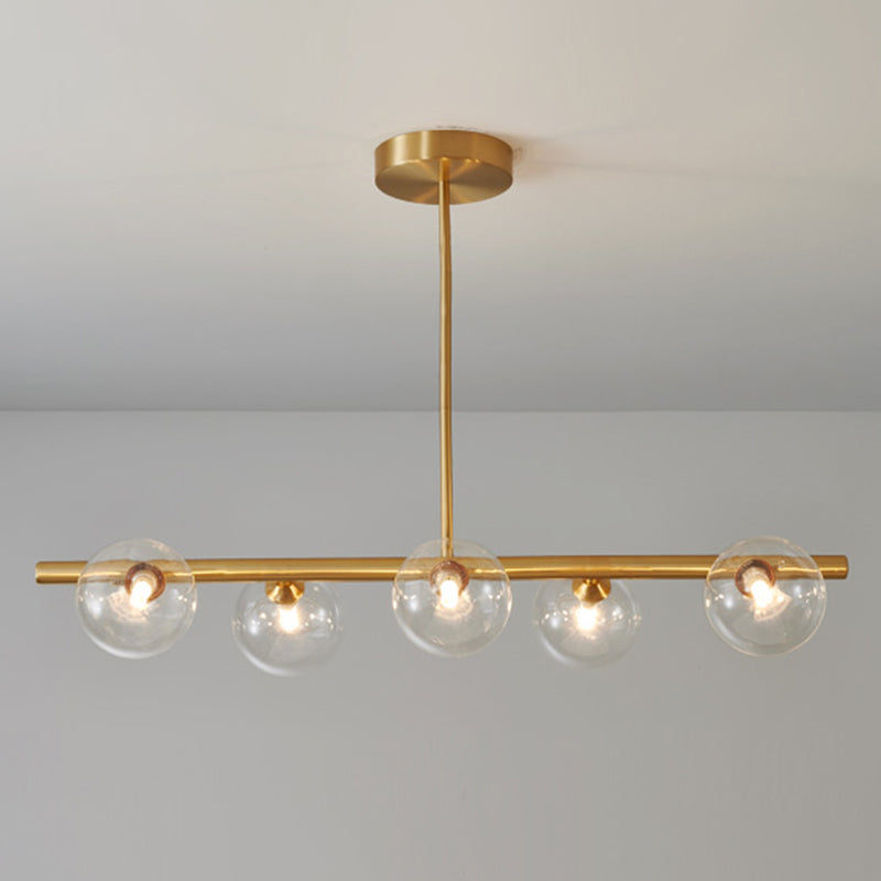 Glass Round Island Lighting Fixture Modern Chandelier Lighting Fixture for Dinning Room