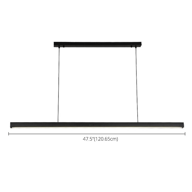 Modern Minimalist Style Linear Island Light Fixture Wood Pendant Light