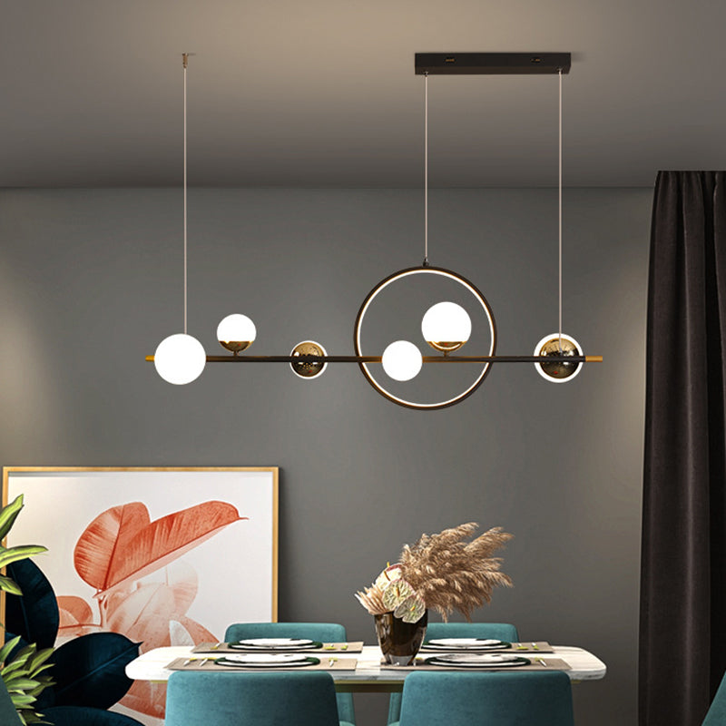 44" Length Contemporary Style LED Island Light 7-Lights Minimalism Design Dining Room Hanging Lighting Fixture