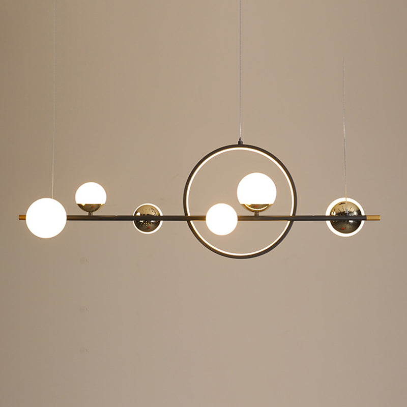 44" Length Contemporary Style LED Island Light 7-Lights Minimalism Design Dining Room Hanging Lighting Fixture