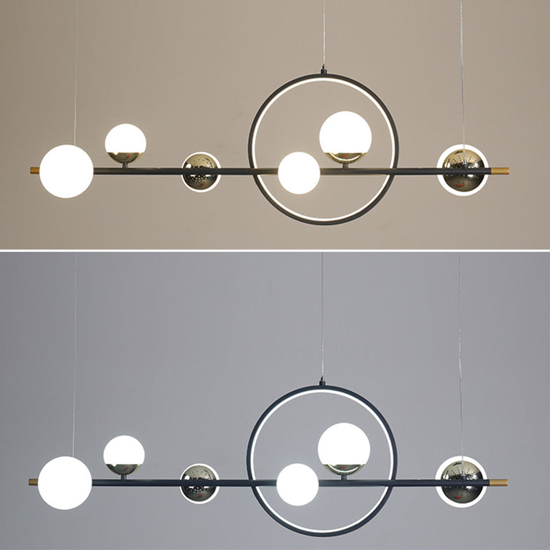 44" Length Contemporary Style LED Island Light 7-Lights Minimalism Design Dining Room Hanging Lighting Fixture