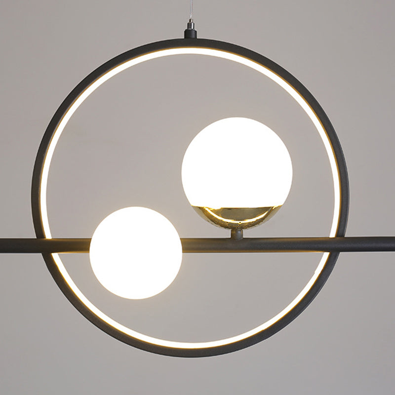 44" Length Contemporary Style LED Island Light 7-Lights Minimalism Design Dining Room Hanging Lighting Fixture