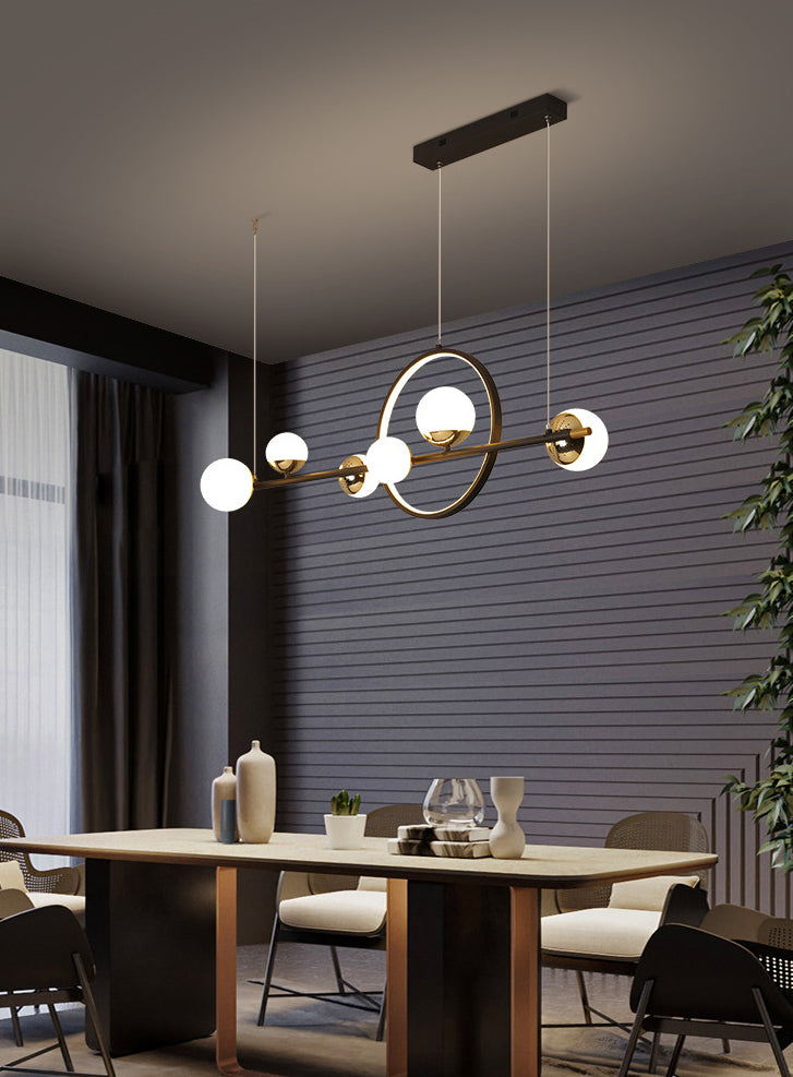 44" Length Contemporary Style LED Island Light 7-Lights Minimalism Design Dining Room Hanging Lighting Fixture