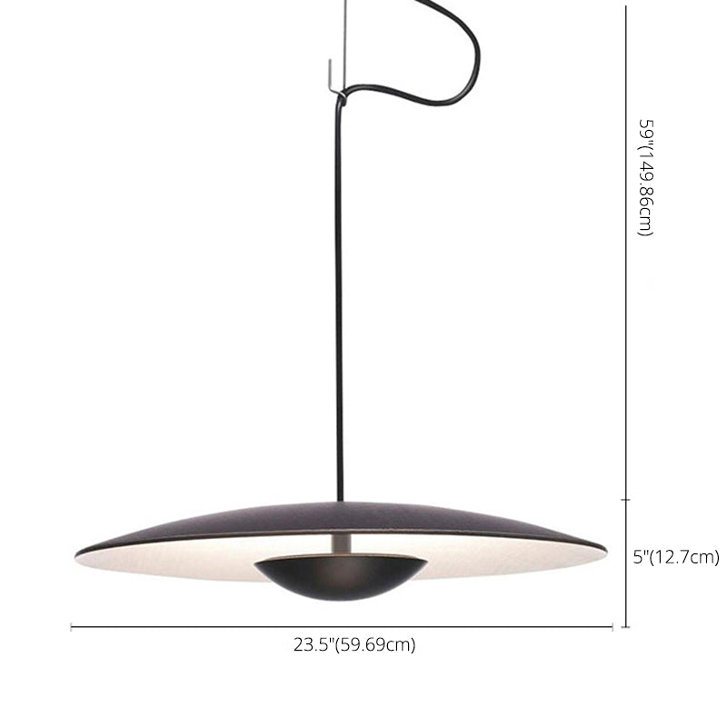 Schwarz UFO-Form Minimalismus-Stil LED Hängende hängende leichte postmoderne Metallbeleuchtung für Wohnzimmer