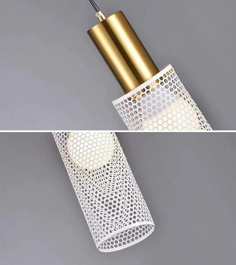 Witte honingraat hanger lamp postmodern 1-licht metaalhanglicht voor slaapkamer