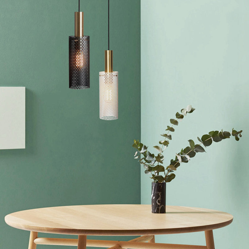 Witte honingraat hanger lamp postmodern 1-licht metaalhanglicht voor slaapkamer