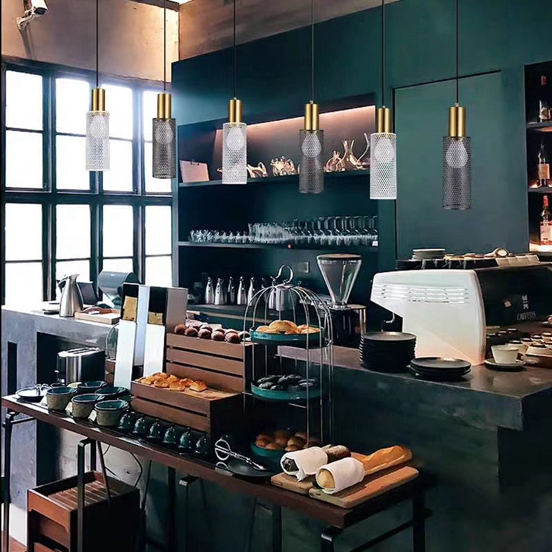 Witte honingraat hanger lamp postmodern 1-licht metaalhanglicht voor slaapkamer