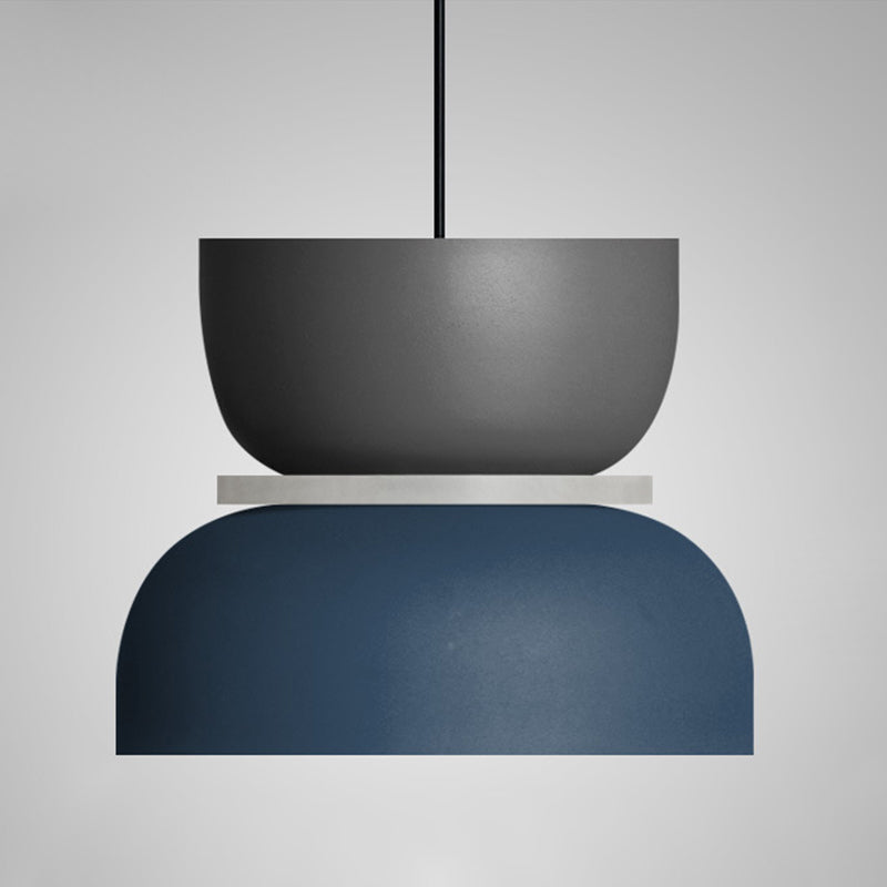 Macaron 1-Light Pendant Lighting Fixture Geometric Ceiling Light with Metal Shade