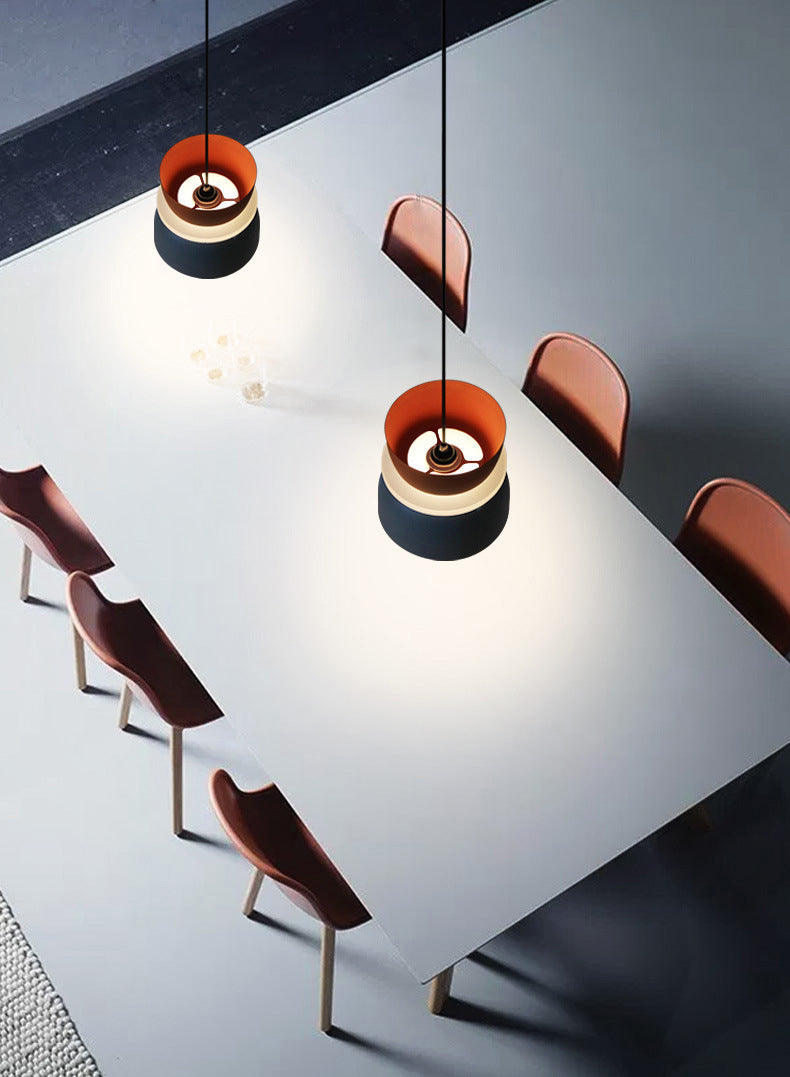 Macaron 1-Light Pendant Lighting Fixture Geometric Ceiling Light with Metal Shade