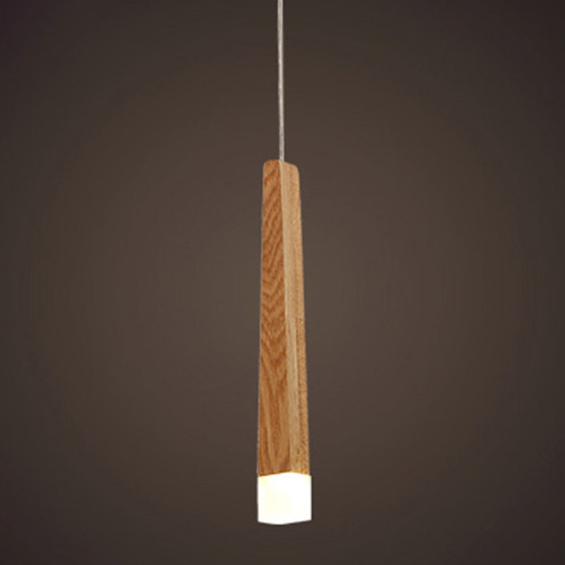 Legno massiccio a forma di torcia appeso a legno bianco Acrilico Acrilico Apparecchio di illuminazione creativa per il ristorante Coffee Shop