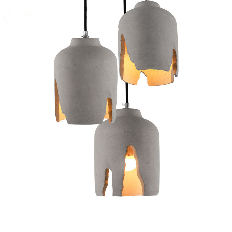 Notch Design Cement Hanging Light Creative Single Bulb Mini Ilumining Pending para Bar Cafe Shop