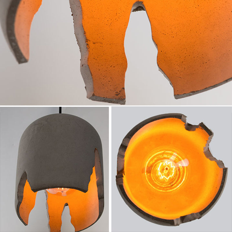 Notch Design Cement Hanging Light Creative Single Bulb Mini Ilumining Pending para Bar Cafe Shop
