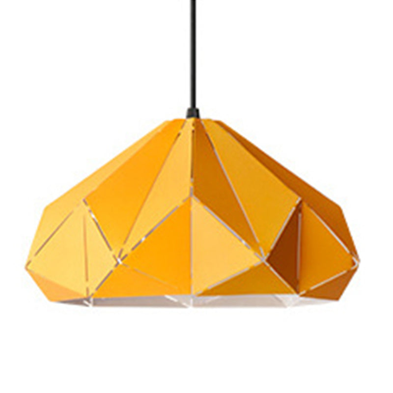 Geometric Shape Metal Hanging Lamp Nordic Macaroon Style 1-Light Pendant for Kitchen Bedroom