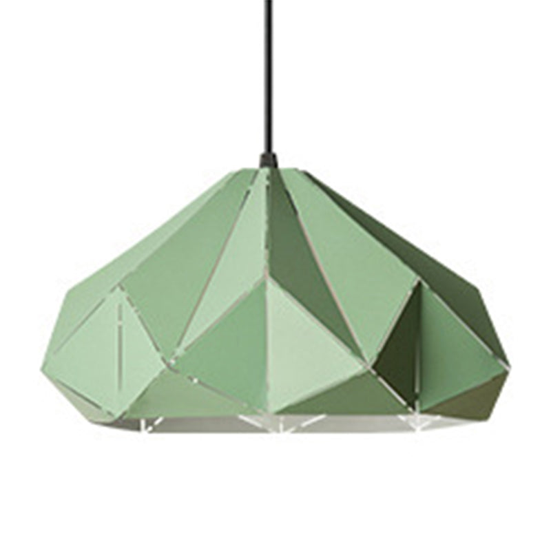 Geometric Shape Metal Hanging Lamp Nordic Macaroon Style 1-Light Pendant for Kitchen Bedroom