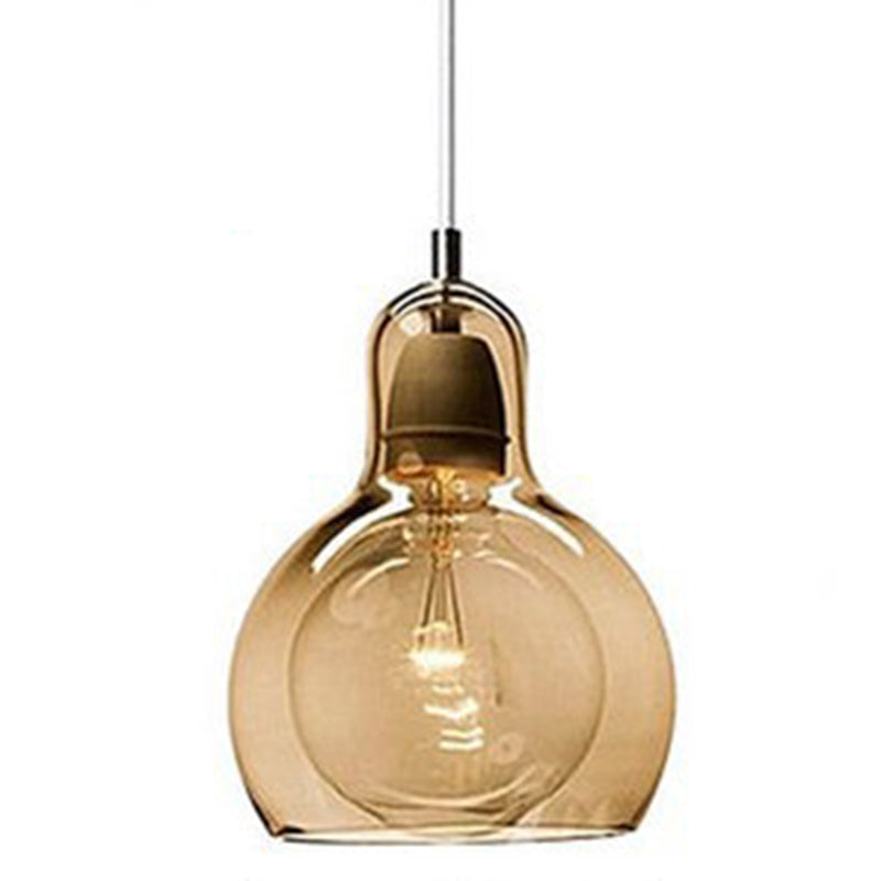 Double-layer Glass Shade Mini Pendant Light Gourd Shaped Contemporary Simplicity Hanging Lamp