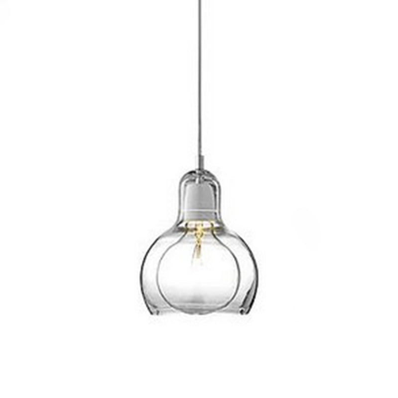 Double-layer Glass Shade Mini Pendant Light Gourd Shaped Contemporary Simplicity Hanging Lamp