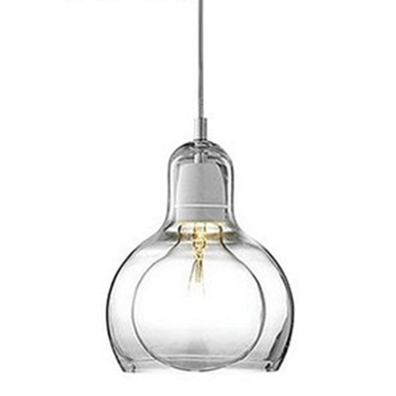 Double-layer Glass Shade Mini Pendant Light Gourd Shaped Contemporary Simplicity Hanging Lamp