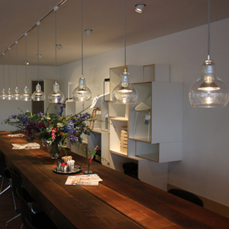 Double-layer Glass Shade Mini Pendant Light Gourd Shaped Contemporary Simplicity Hanging Lamp