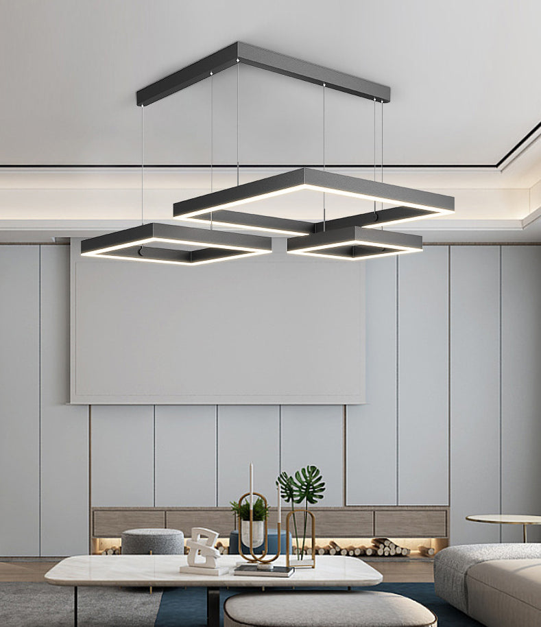 Square Pendant Light Fixture Modern Minimalist Style Acrylic Pendant Light