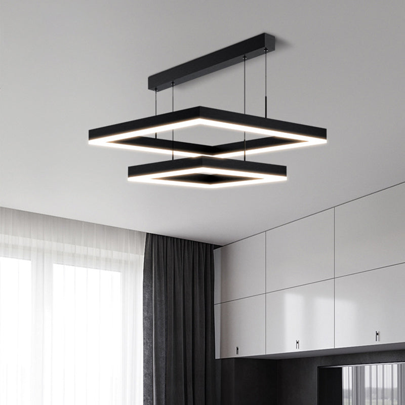 Lampada a sospensione quadrata Luce a sospensione acrilica in stile minimalista moderno