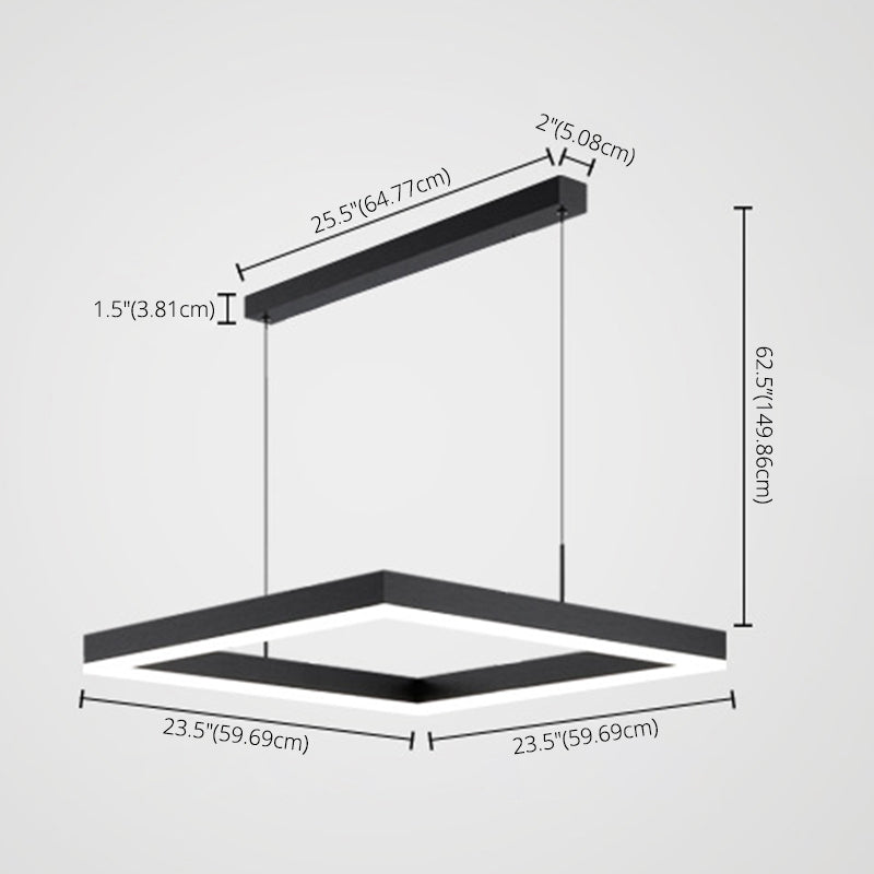 Lampada a sospensione quadrata Luce a sospensione acrilica in stile minimalista moderno