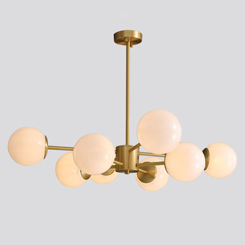 Lámpara de lámpara de lámpara de globo de vidrio accesorio de iluminación de araña minimalista en blanco