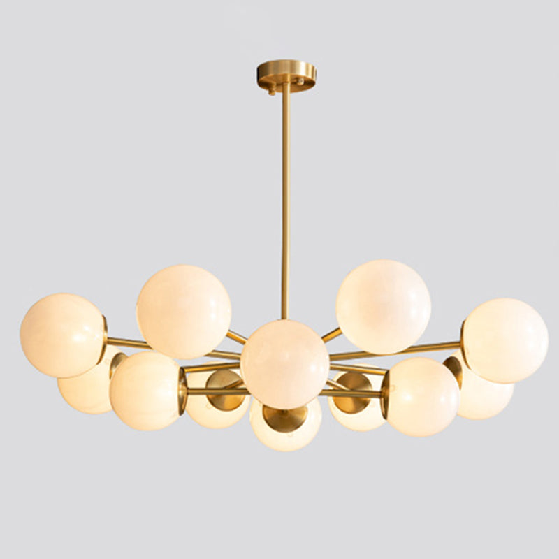 Lámpara de lámpara de lámpara de globo de vidrio accesorio de iluminación de araña minimalista en blanco