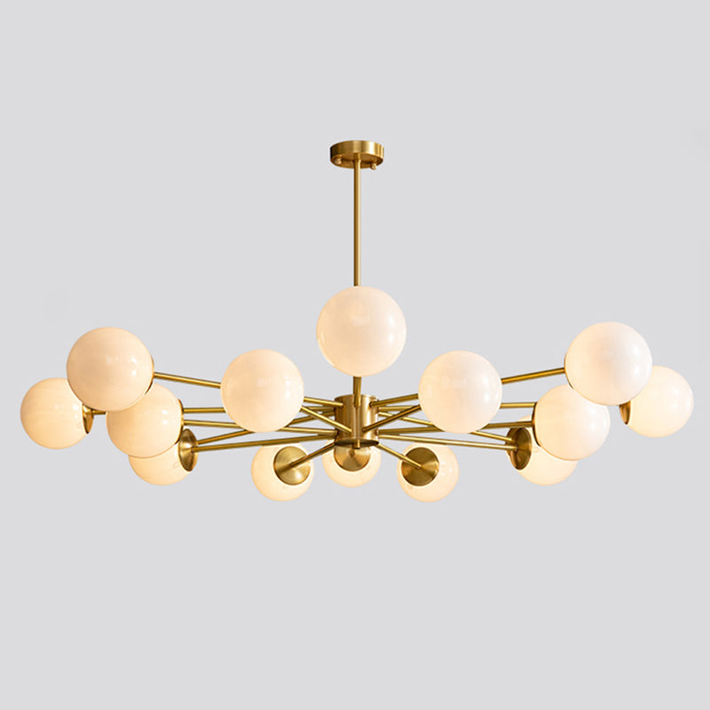 Lámpara de lámpara de lámpara de globo de vidrio accesorio de iluminación de araña minimalista en blanco