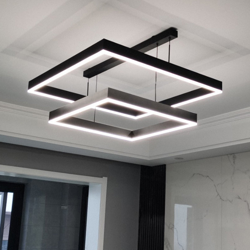 Multi-Tier Pendant Light Fixture Modern Minimalist Style Aluminum Pendant Lights