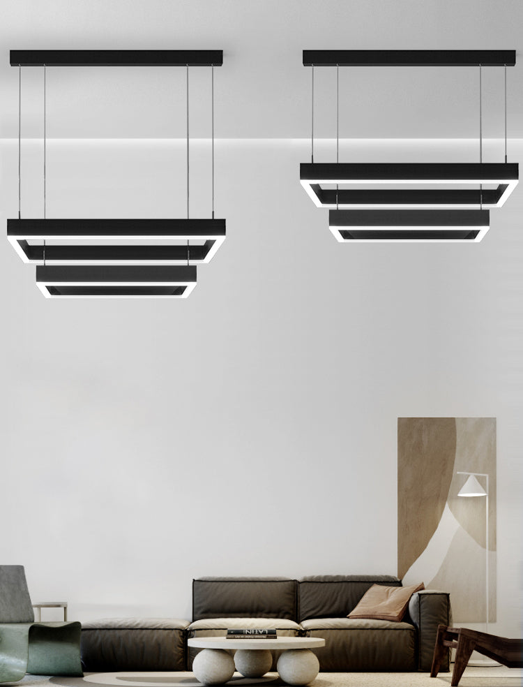 Multi-Tier Pendant Light Fixture Modern Minimalist Style Aluminum Pendant Lights