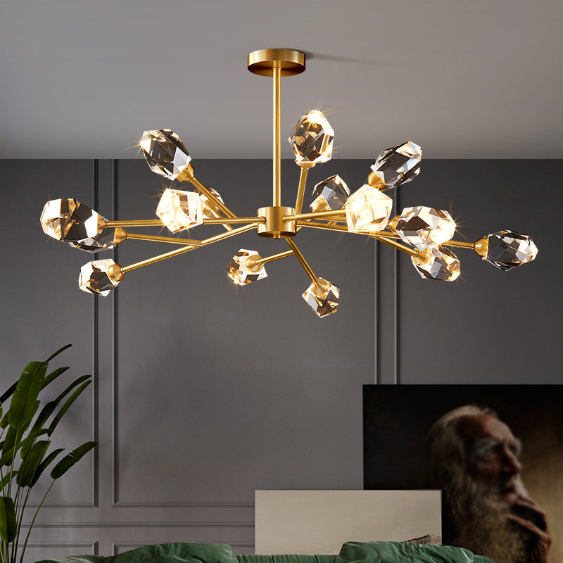 Postmodern Luxury Style Spray Pendant Chandelier Crystal Hanging Lamp
