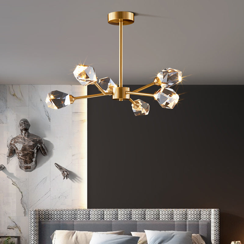 Postmodern Luxury Style Spray Pendant Chandelier Crystal Hanging Lamp