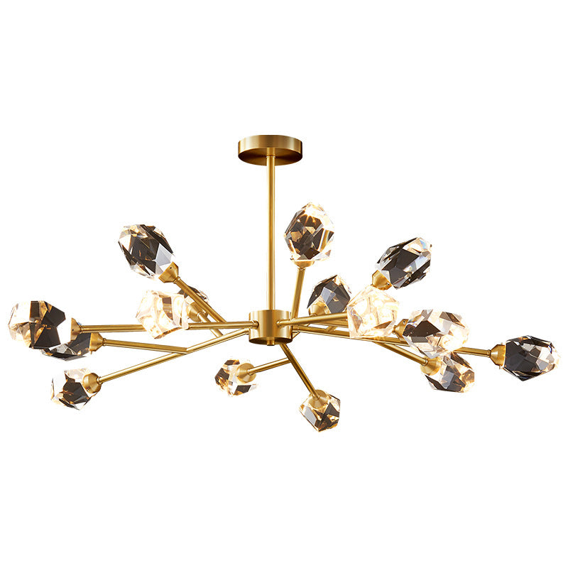 Postmodern Luxury Style Spray Pendant Chandelier Crystal Hanging Lamp