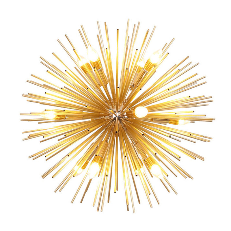 Simplicità post-moderna a 12 luci lampadario in alluminio dorato in alluminio a forma di lampada a sospensione creativa a forma di ristorante per il ristorante