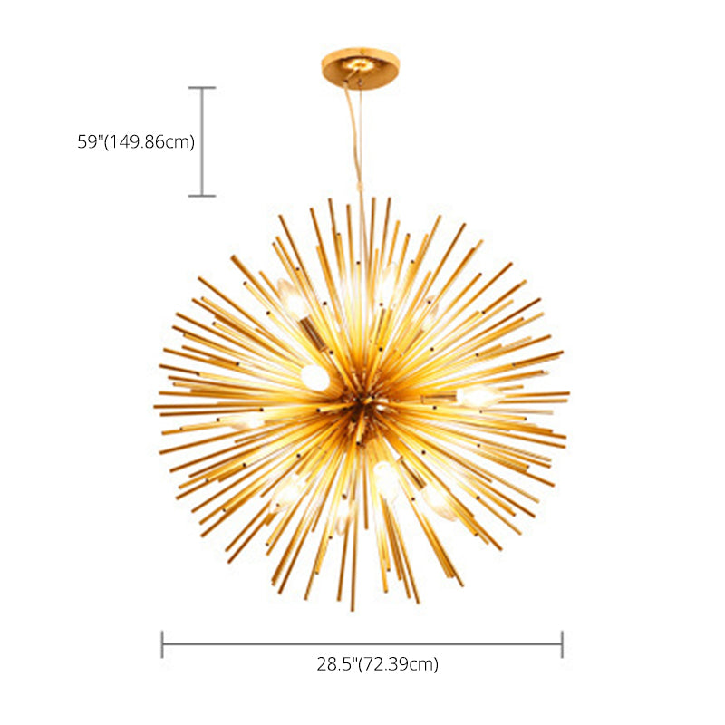Simplicità post-moderna a 12 luci lampadario in alluminio dorato in alluminio a forma di lampada a sospensione creativa a forma di ristorante per il ristorante