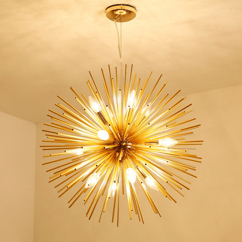 Simplicità post-moderna a 12 luci lampadario in alluminio dorato in alluminio a forma di lampada a sospensione creativa a forma di ristorante per il ristorante