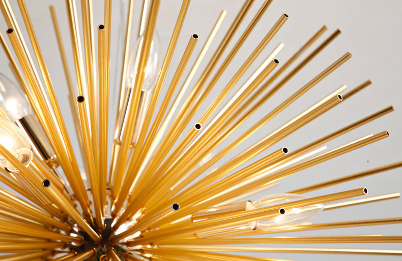 Simplicità post-moderna a 12 luci lampadario in alluminio dorato in alluminio a forma di lampada a sospensione creativa a forma di ristorante per il ristorante