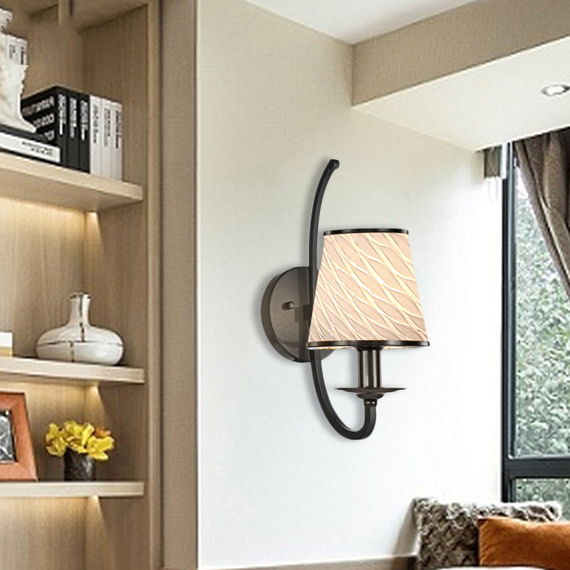 1 Kopfwandbeleuchtung mit Kegelschatten Beige/blau/grünes Glas zeitgenössischer Stil Korridorwandleuchte