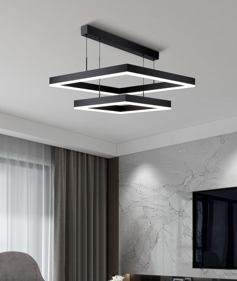 Square Pendant Light Fixture Modern Minimalist Style Acrylic Pendant Light